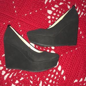 Report Black suede wedge heels